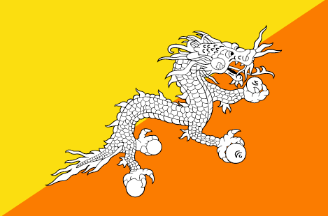 Bhutan : Ülkenin bayrağı (Büyük)