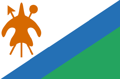 Lesotho : Ülkenin bayrağı (Büyük)