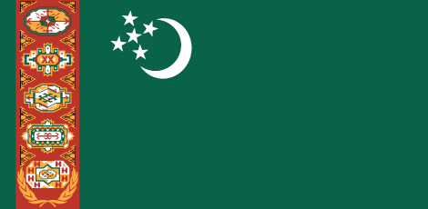 Turkmenistan : நாட்டின் கொடி (பெரிய)