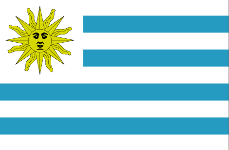 Uruguay : 나라의 깃발 (큰)