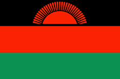 Malawi : Landets flagga (Genomsnittlig)