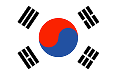 South Korea : Landets flagga (Genomsnittlig)