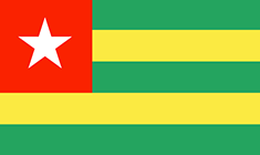 Togo : Landets flagga (Genomsnittlig)
