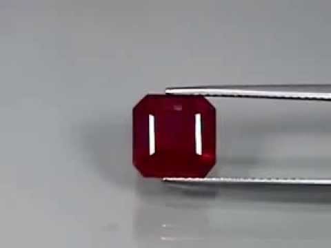 5.45cts Pigeon Blood Red African Ruby 9mm Square Cut SI